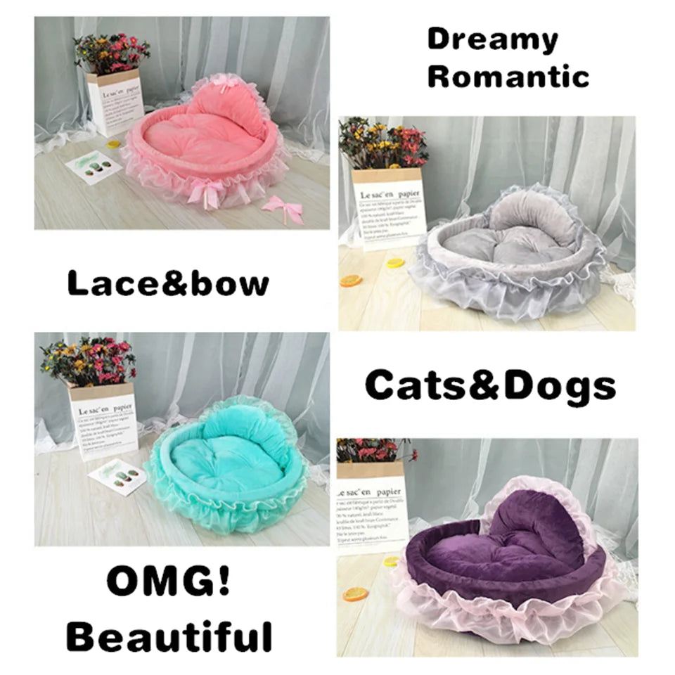 Dog Hanpanda Fantasy Bow Lace Bed