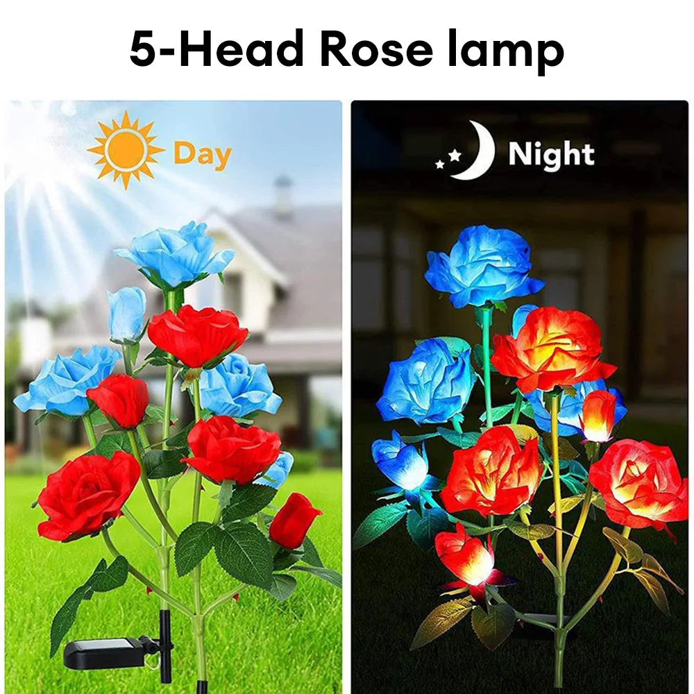 5 Heads Solar Rose Lights