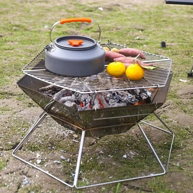 Portable Camping Wood Heater Folding Fire Hike