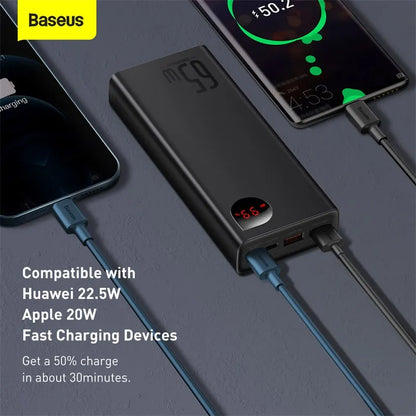 65W Portable External Battery Fast Charging Power Bank