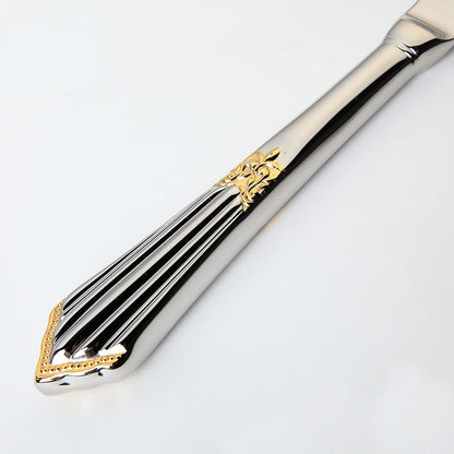 4Pcs Luxury Partial Gold Cutlery Set Dinnerware Set