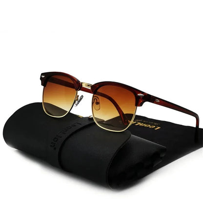 Semi-Rimless Retro Sunglasses