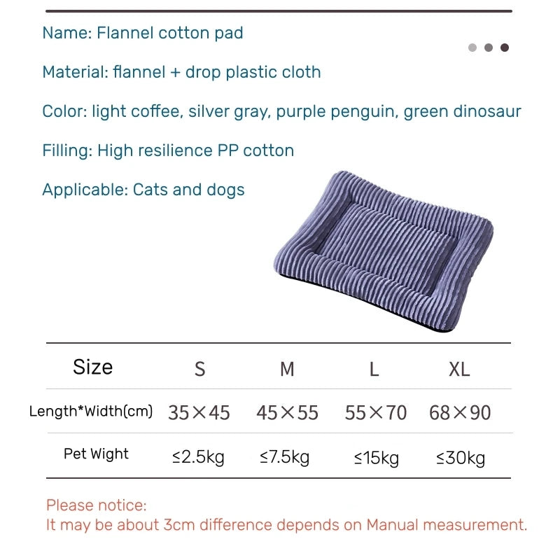 Flannel Square Bed for Dogs