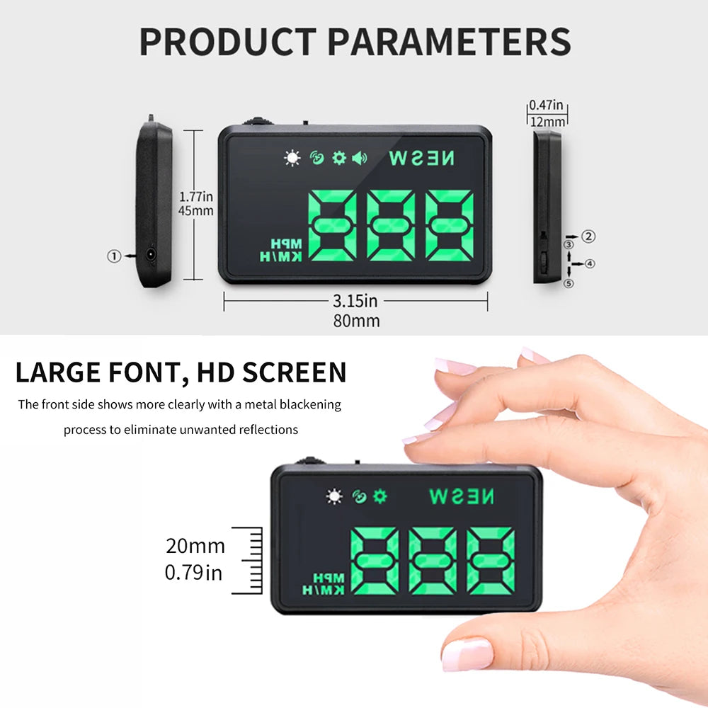 H1 HUD Head-up Display Car GPS Digital Speedometer