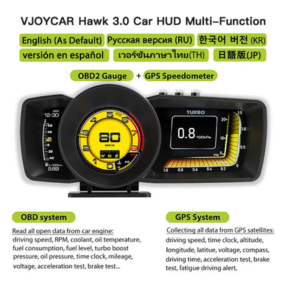 Car HUD Multi-Function  Head Up Display Smart Speedometer