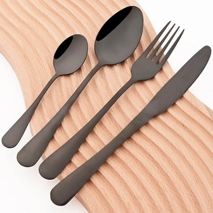 16Pcs/Spoon Knife Tableware Silverware Set