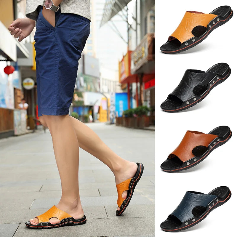 Men Plus Size leather Sandals