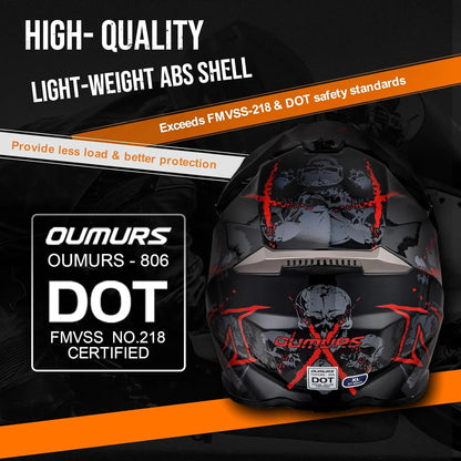 ATV Dirt Bike Helmet with Goggles