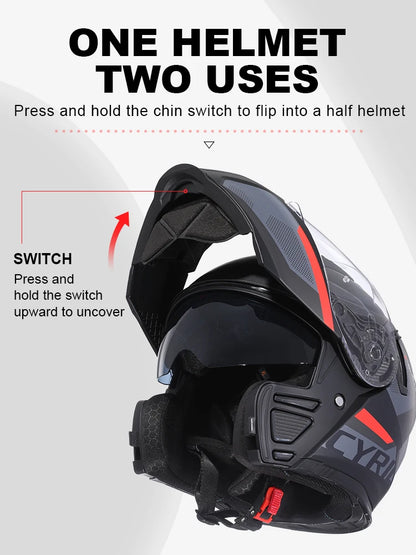 Dual Visor Flip-Up Helmet