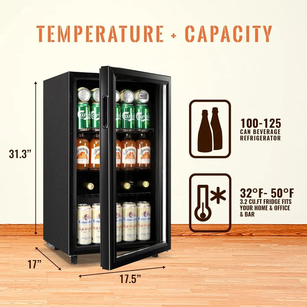 120 Can Glass Door Beverage Fridge