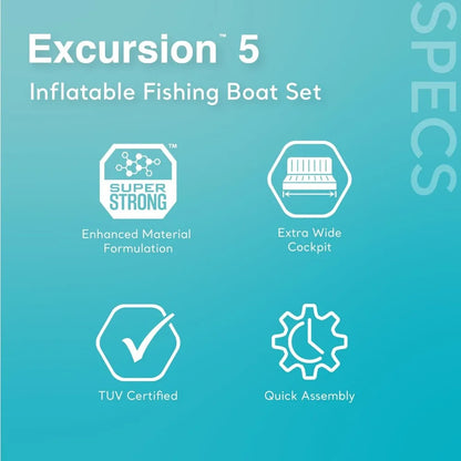 Excursion 5 Person Inflatable Boat Trolling Motor