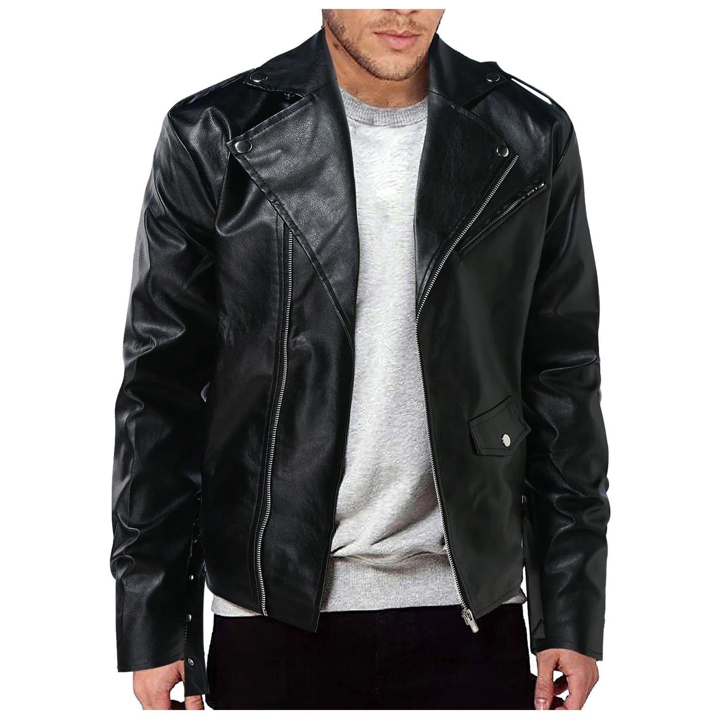 Men Pu Leather Stylish Jacket