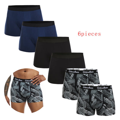 6PCS Black Boxer Shorts for Men