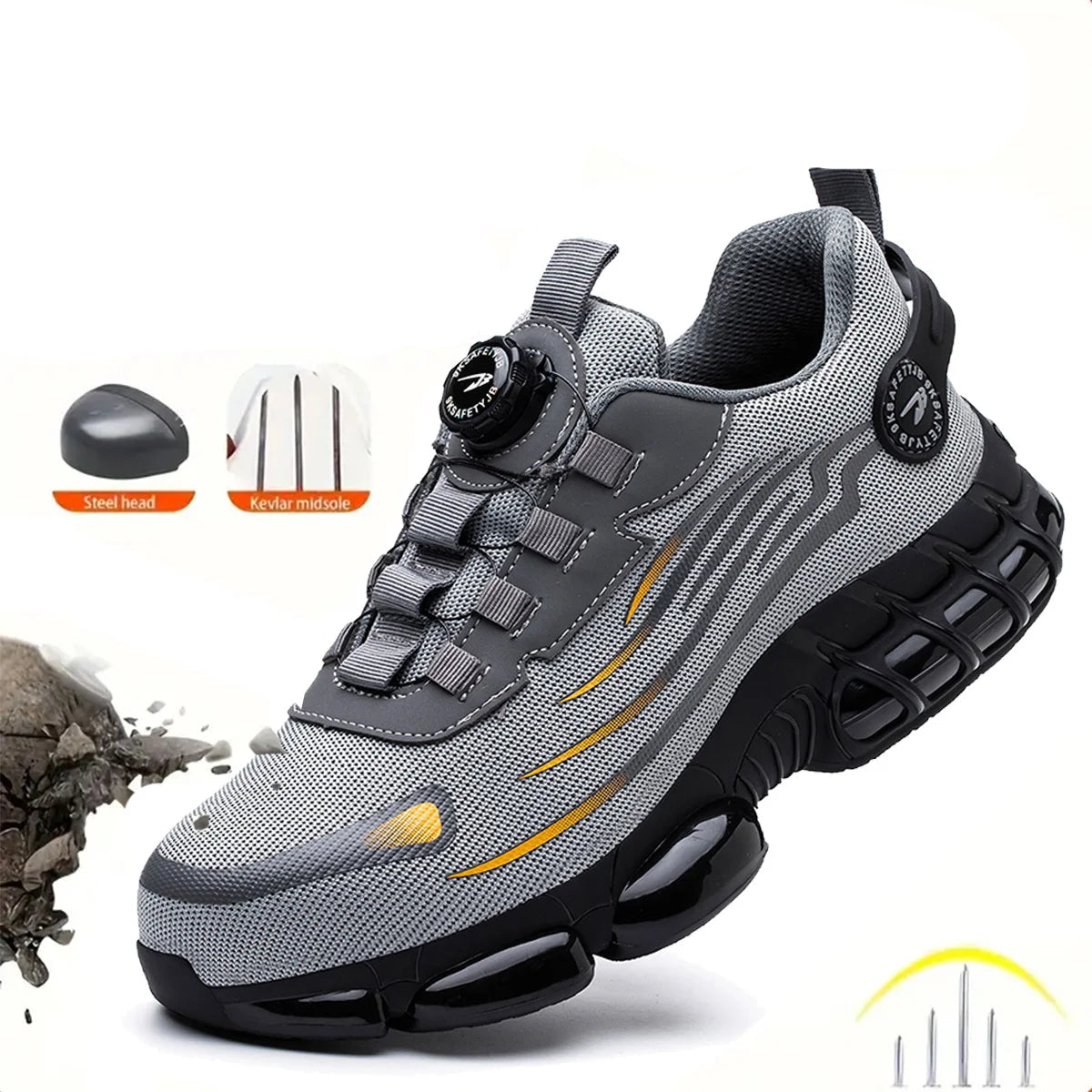 Breathable lace-free soft sole comfortable anti-smash shoes