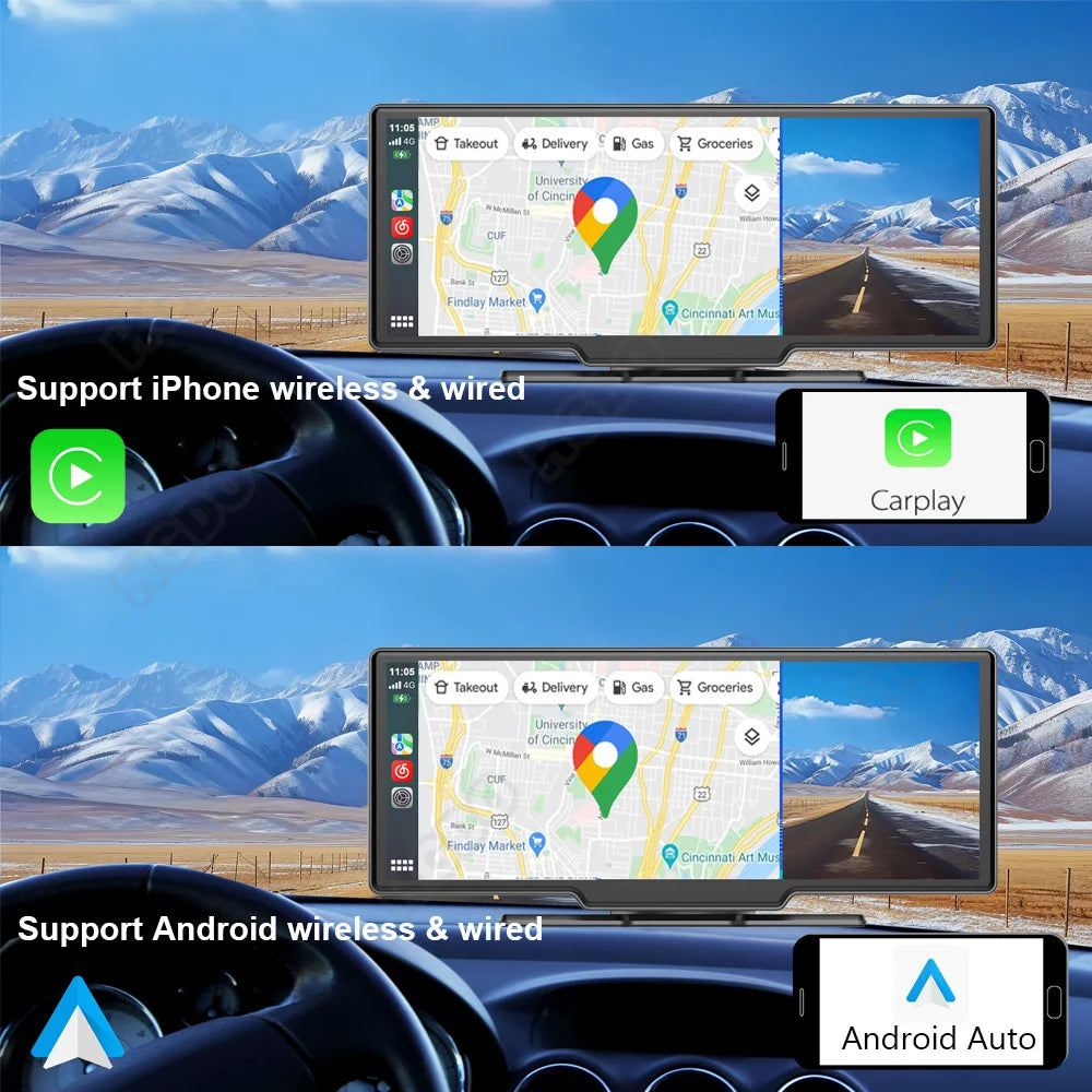 4K Wireless Carplay Bluetooth GPS Navigation