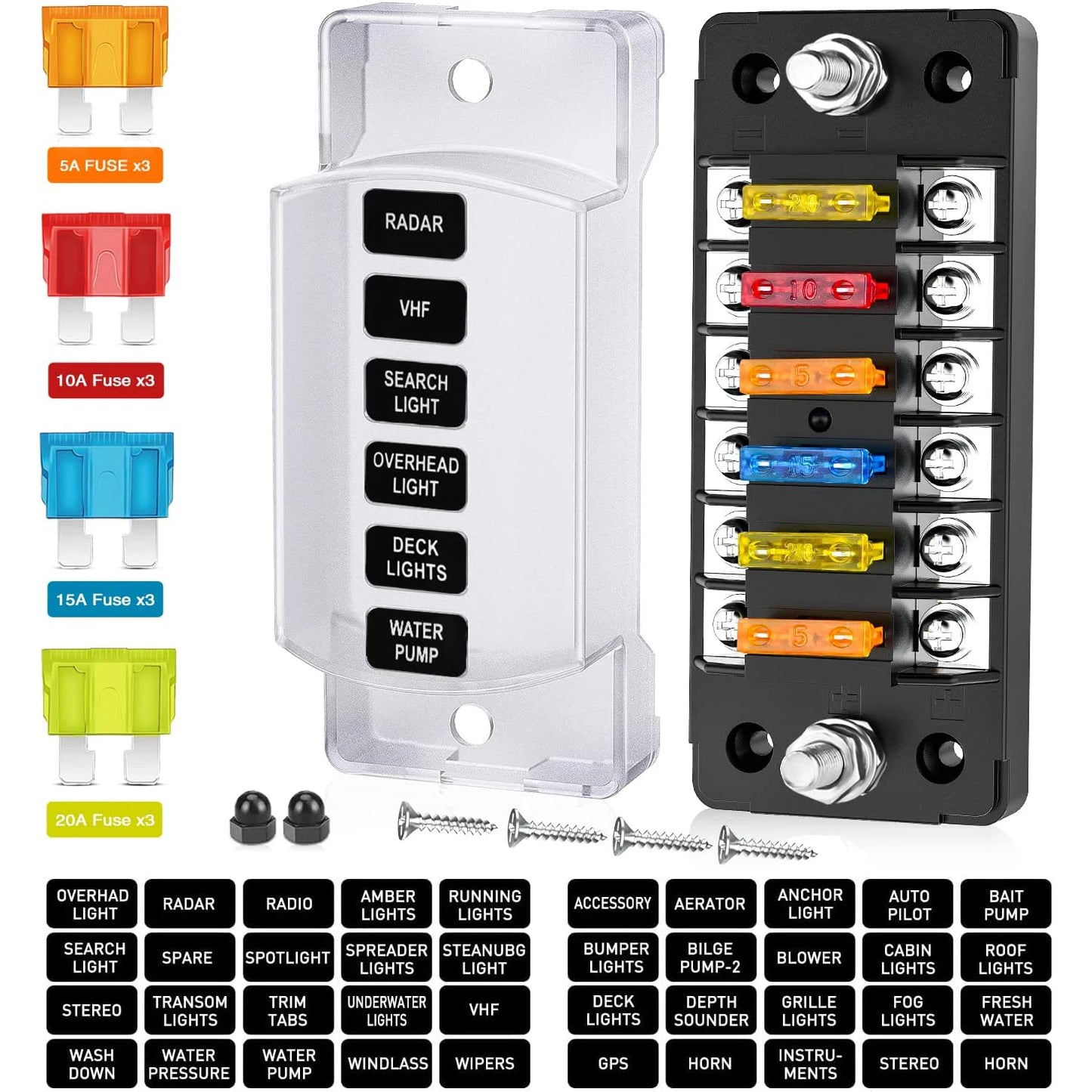 Circuit Fuse Block with Negative Bus