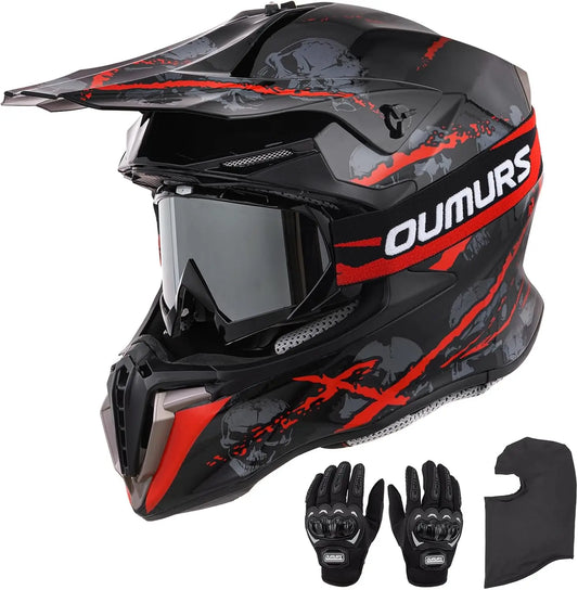 ATV Dirt Bike Helmet with Goggles