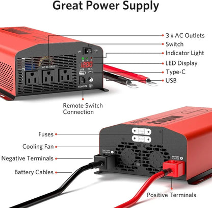 2000 Watt Pure Sine Wave Power Inverter