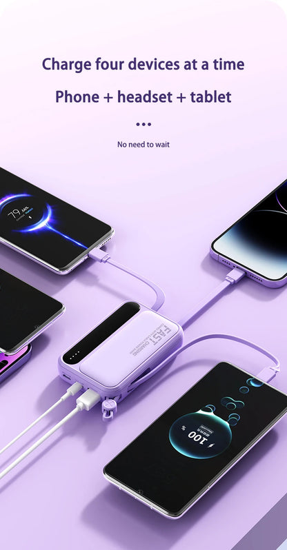 50000mAh Built in Cables Power Bank
