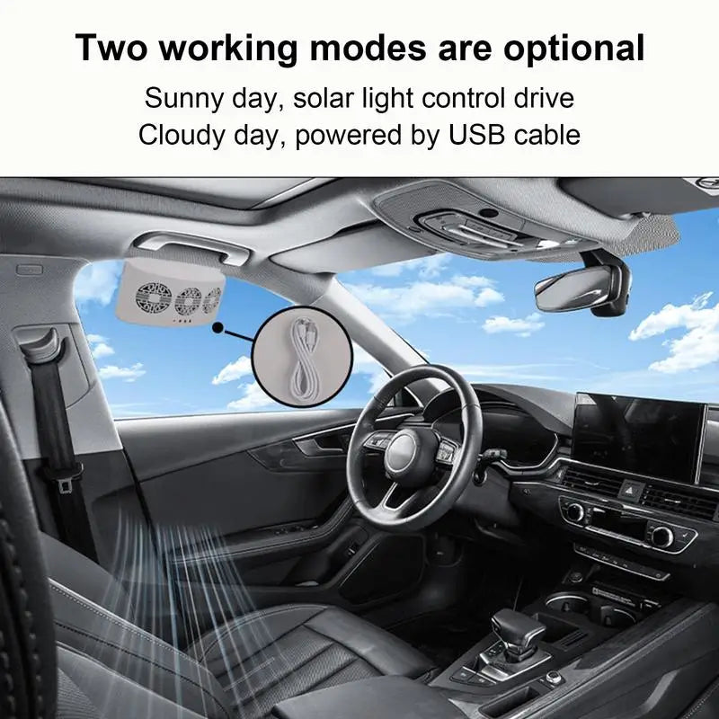 Multi-Functional Solar Car Fan