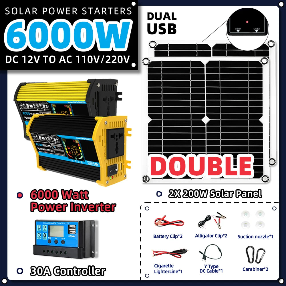 6000w 220v solar plate complete kit