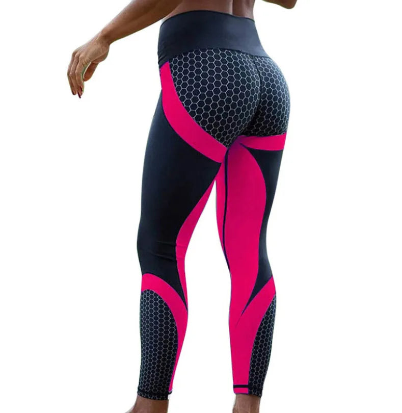 Honeycomb Digital Print Yoga Pants