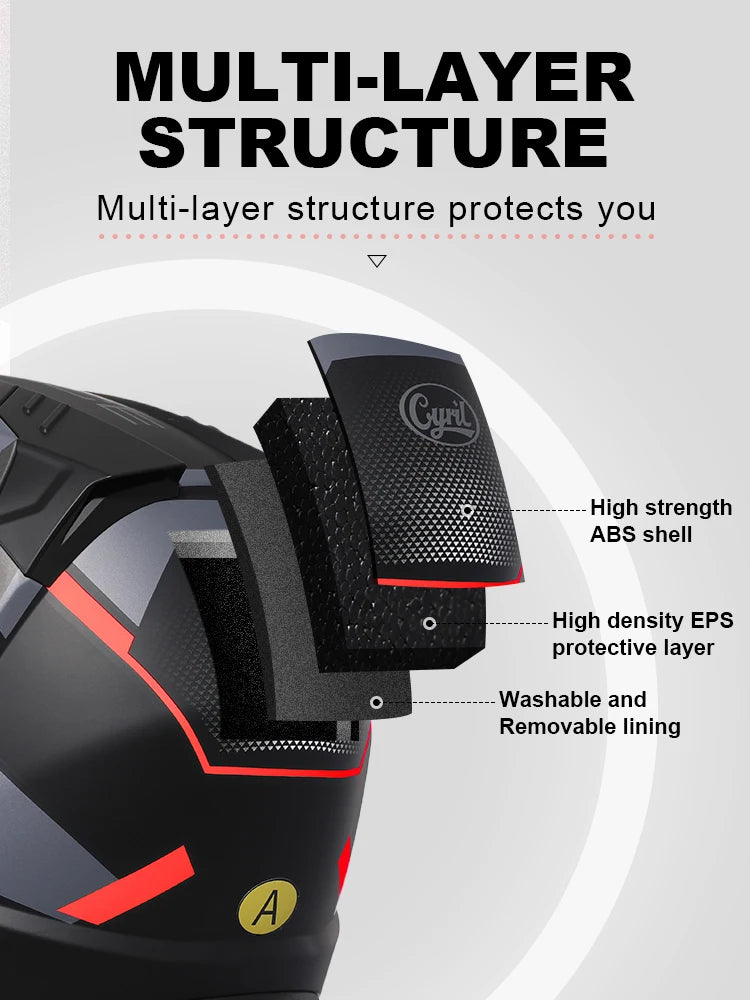 Dual Visor Flip-Up Helmet