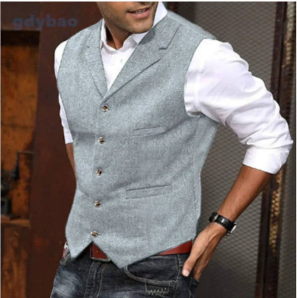 Men's Tweed Slim Fit Vest