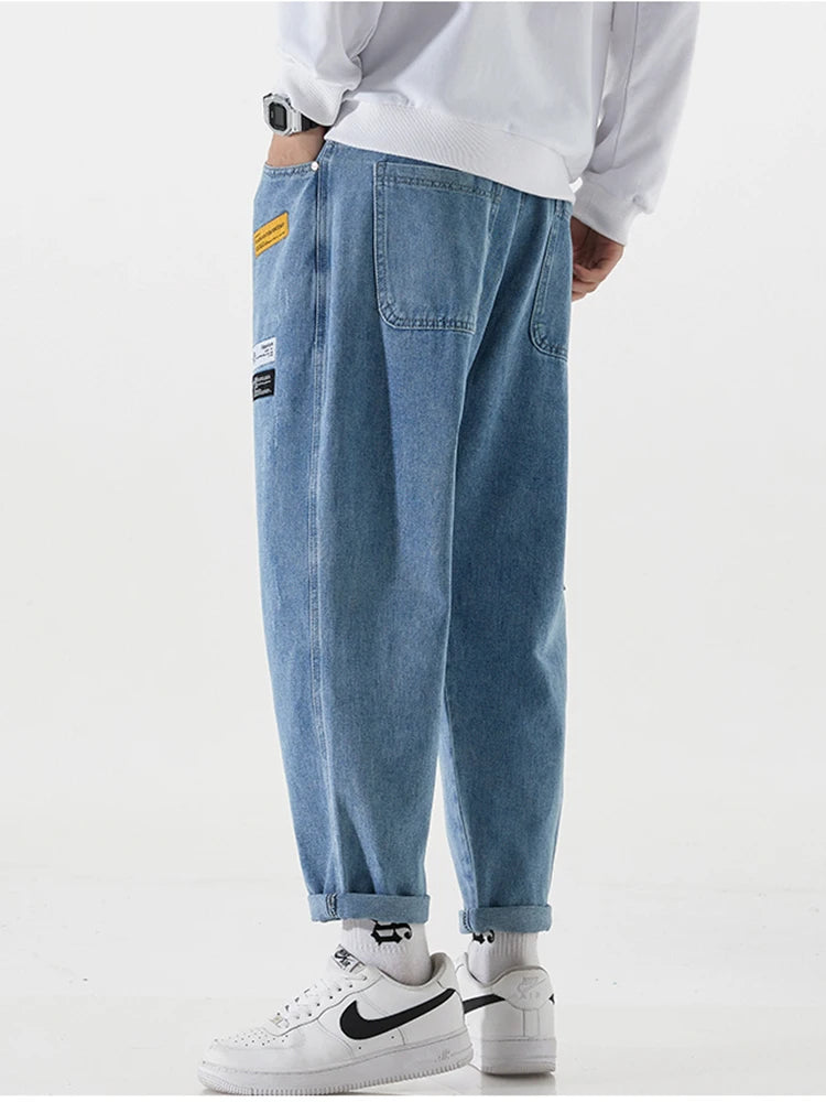 Men's Classic Straight Denim Wide-leg Pants