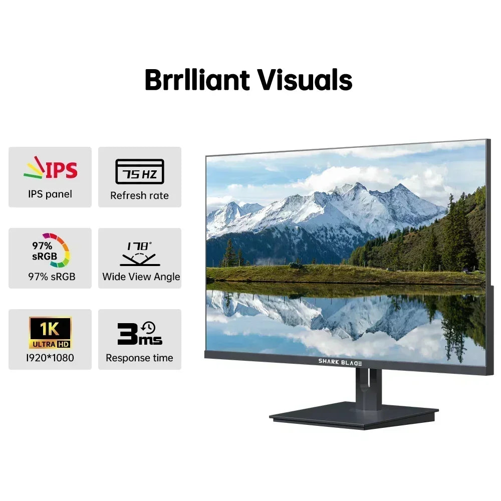 24 Inch 1K75HZ Display LED Curved Screen Computer Monitor