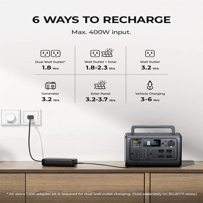 700W 537Wh Portable Power Station LiFePO4 Battery