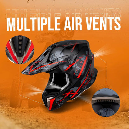 ATV Dirt Bike Helmet with Goggles