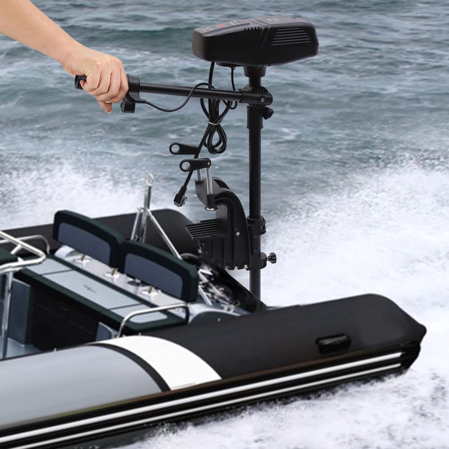 1400W 48V Foldable Electric Boat Engine Outboard Trolling Motor