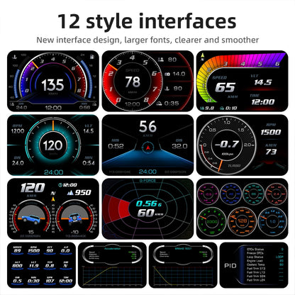 P24 Head-up Display Car HUD With LCD Screen Speedometer