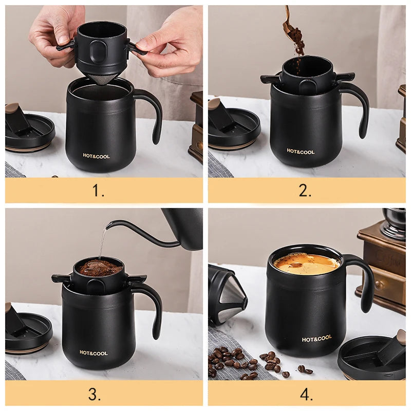 Stainless Steel Thermal Coffee Mug Filter