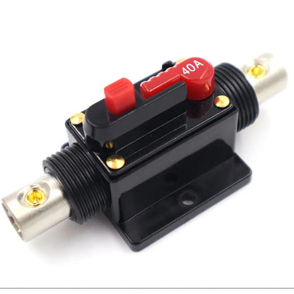 12V 24V 48V DC Car Truck Circuit Breaker Resettable Auto Audio Fuse Holder Power Insurance Solar Photovoltaic Connector 20A-150A