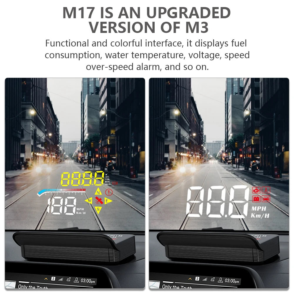 M17 OBD HUD Car GPS Digital Speedometer