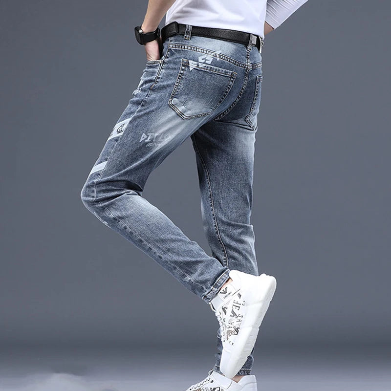 Men's Spring Jeans Fashion Washing Pants