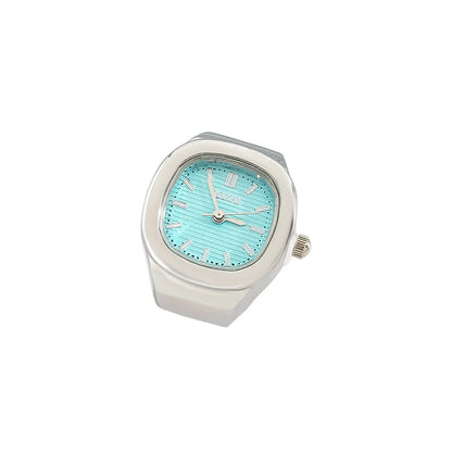 Creative finger ring watch mini quartz watch adjustable time watch ring simple stylish punk watch ring personalized mini clock