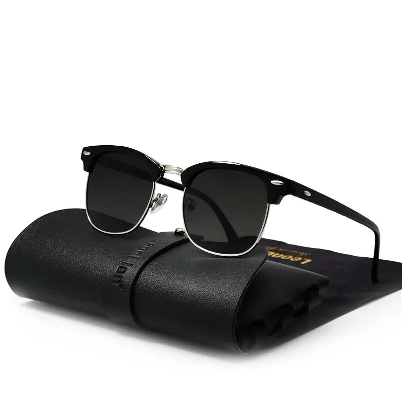 Semi-Rimless Retro Sunglasses