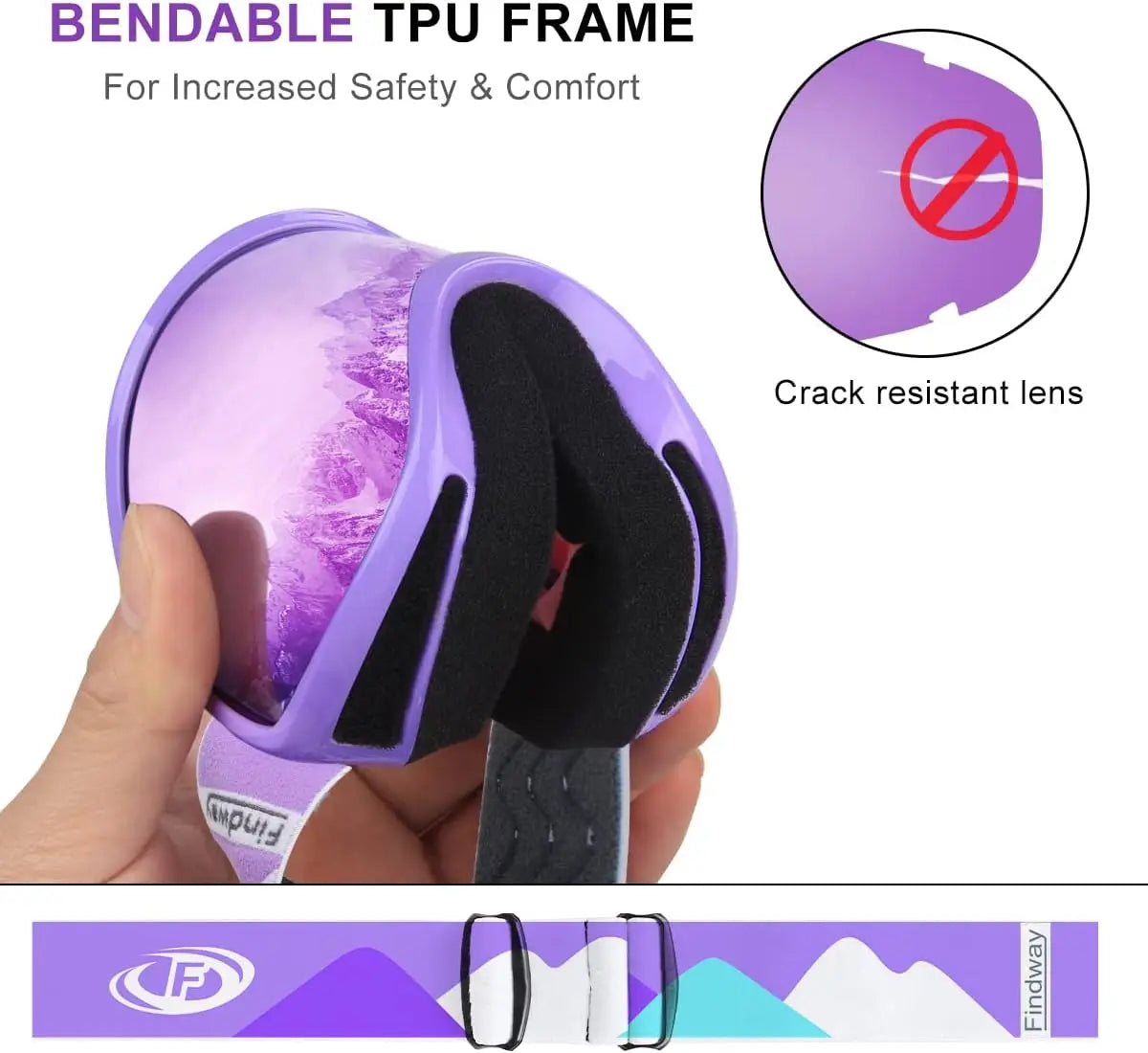 Anti-Fog 100% UV Protection Ski Goggles