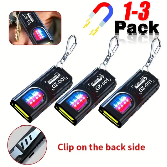Powerful Mini COB LED Keychain Flashlight USB C Rechargeable