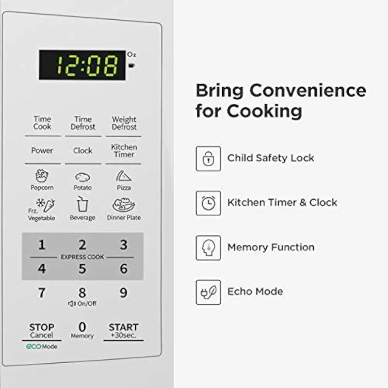 Easy One-Touch Buttons Countertop Microwave Oven