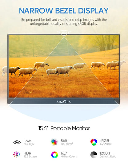 15.6''  FHD 1080P IPS Portable Monitor