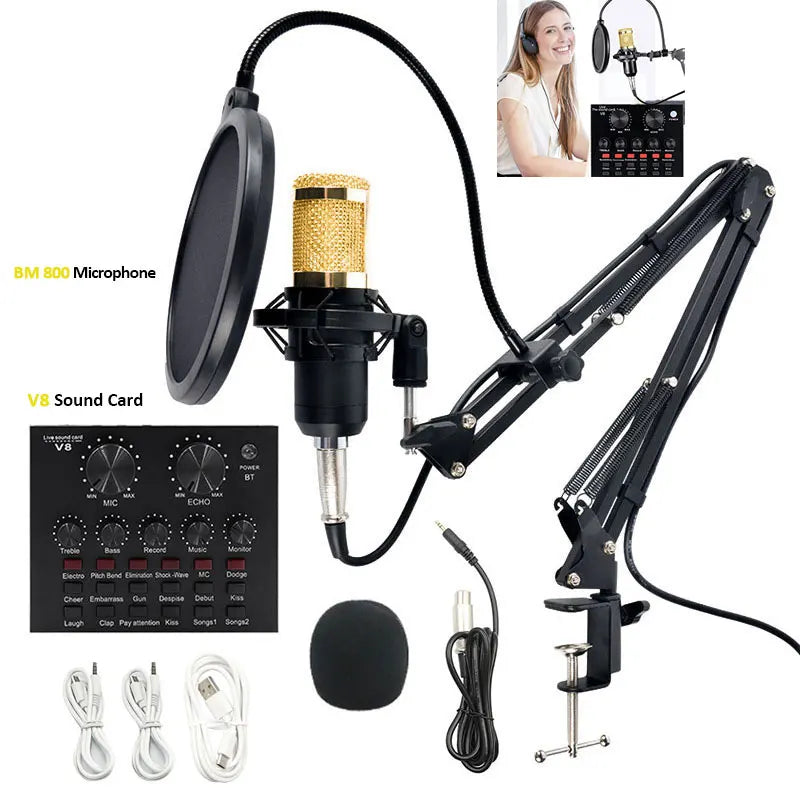 Live Streaming Studio Recording Bluetooth Microphone