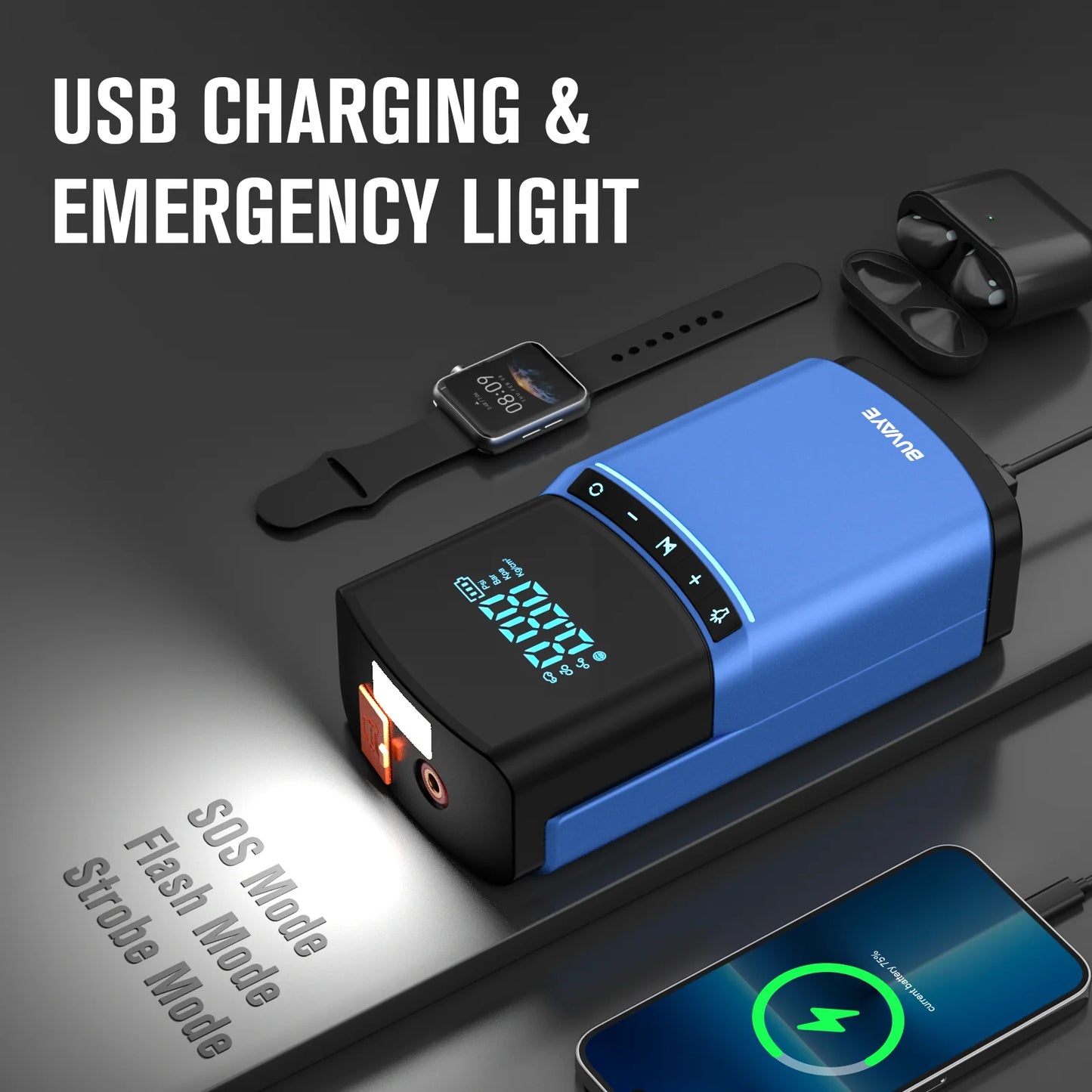 4 in 1 Car Jump Starter Air Pump