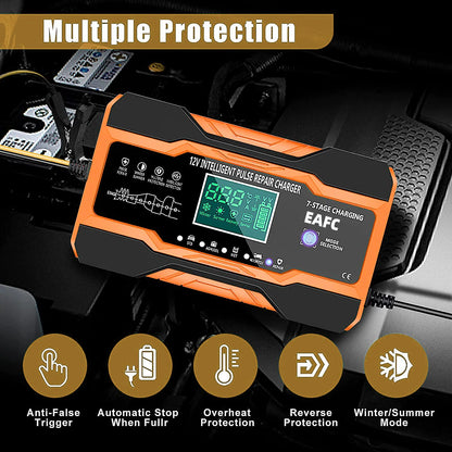 12V 24V 12A 10A Battery Charger Smart Fast Charging