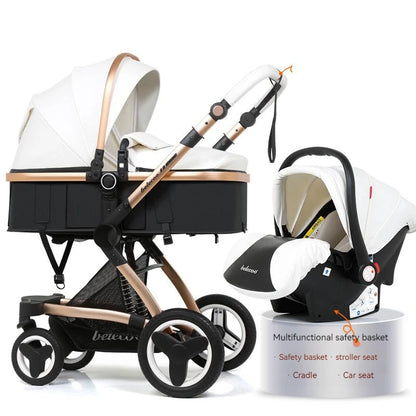 3in1 Waterproof Pu leather Baby Stroller