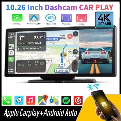 10.26" Dash Cam 4K DVR GPS Navigation