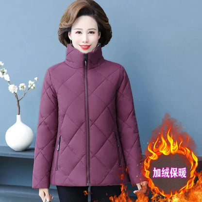 Middle-Aged Elderly Women's Cotton Coat Jacket